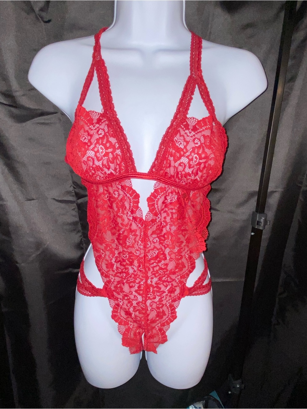 Dreamgirl Red Garnet Lace Teddy Bodysuit